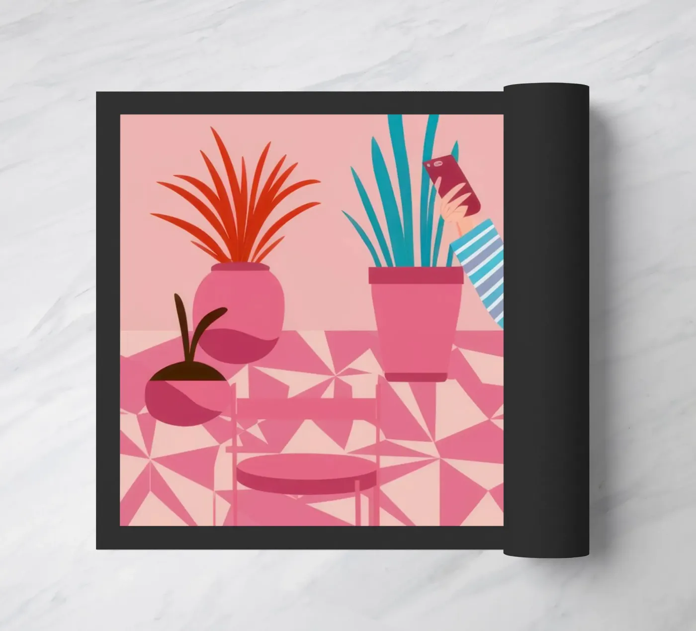 Patterned Floor Positivity doormat by Veil Maya