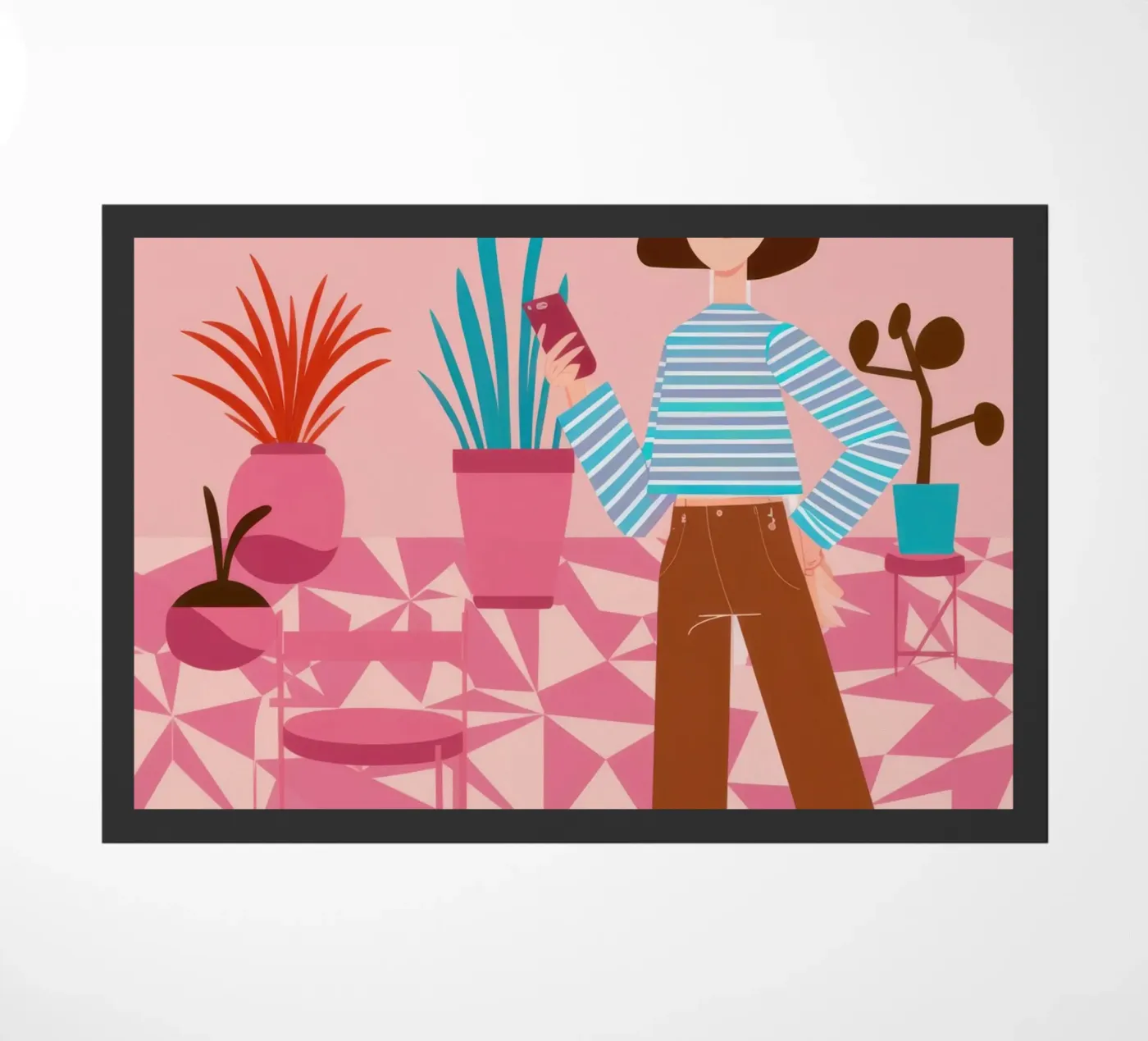 Patterned Floor Positivity doormat by Veil Maya