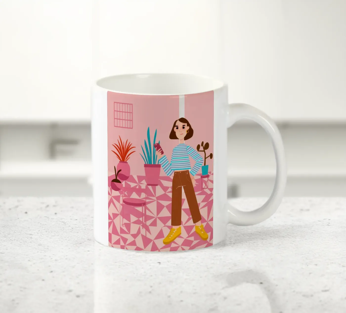 Positività del pavimento modellato tazza in ceramica da Veil Maya