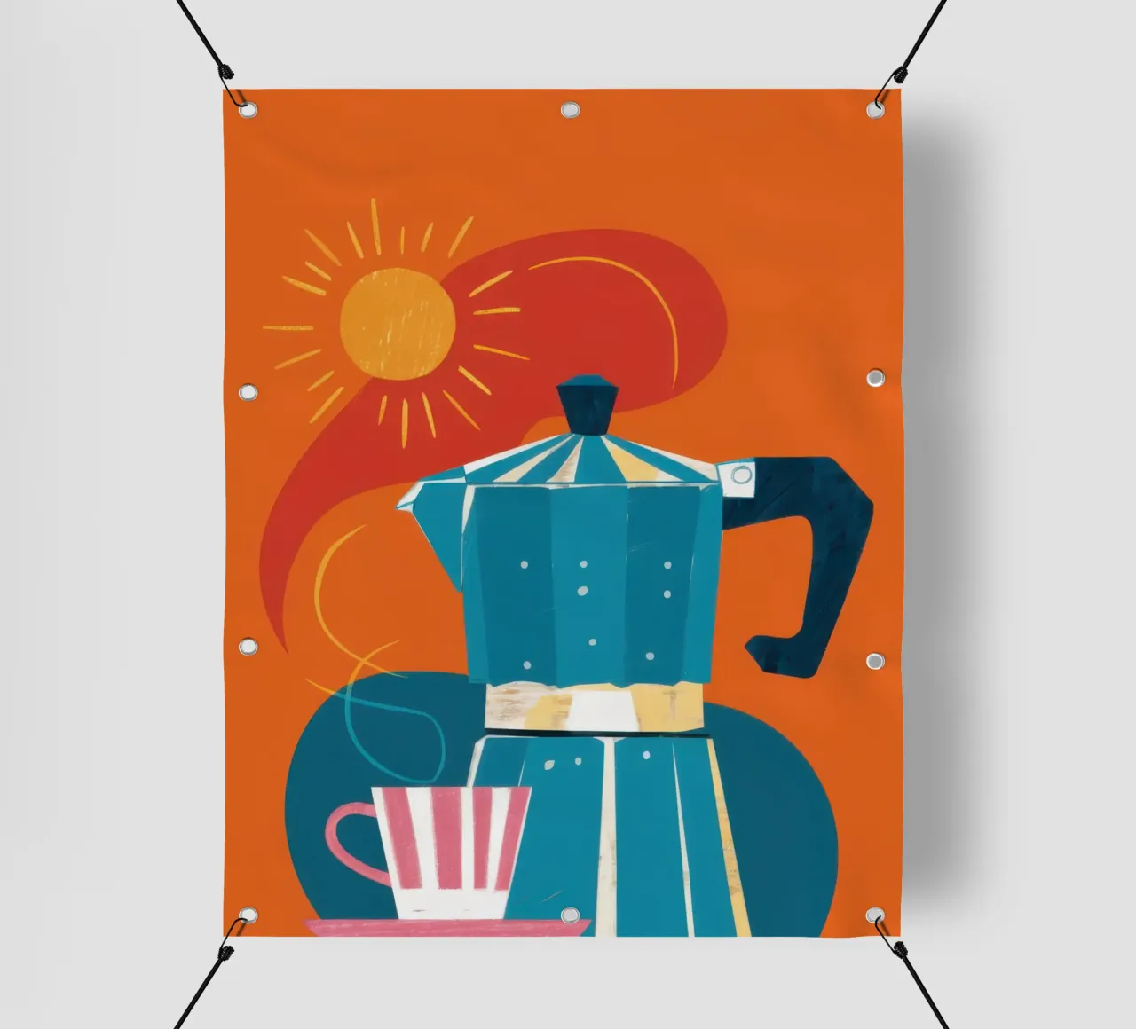 Rituale del caffè mattutino telo in pvc da Veil Maya