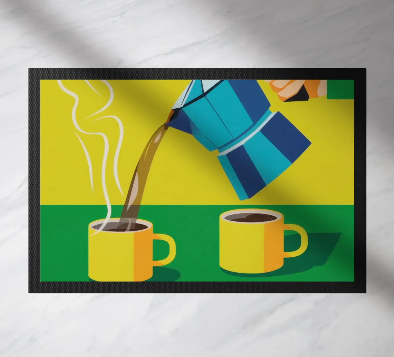 Duetto di caffè fumante zerbino da Veil Maya