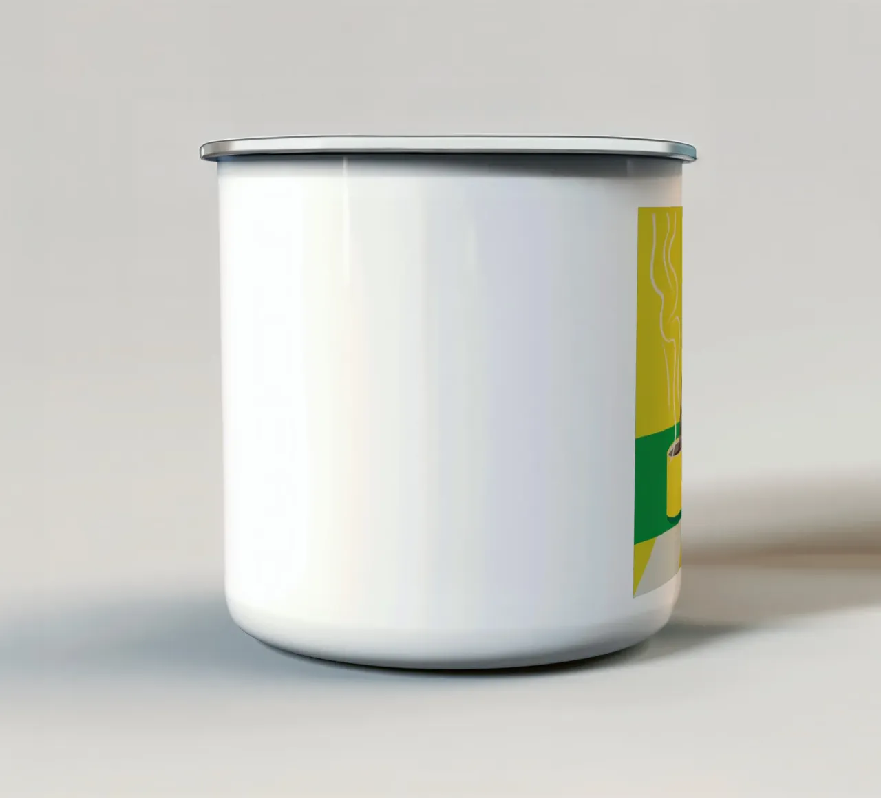 Duetto di caffè fumante tazza in smalto da Veil Maya