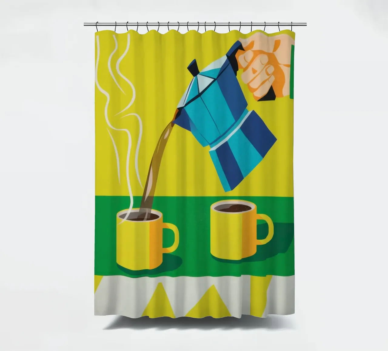 Dampfendes Kaffee-Duett Duschvorhang von Veil Maya