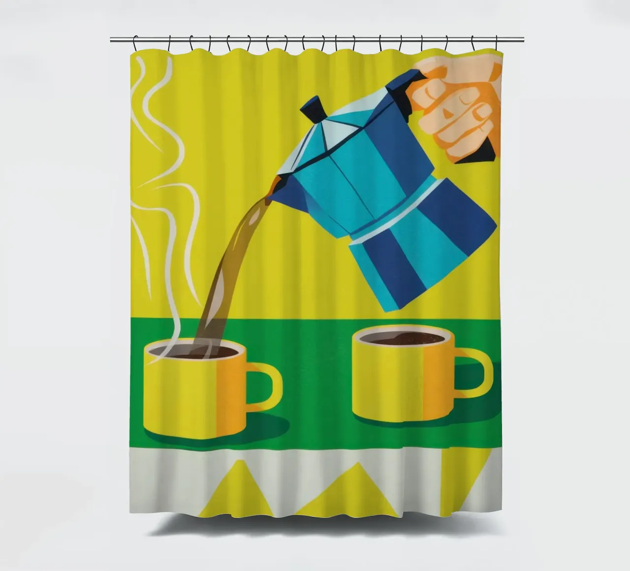 Dampfendes Kaffee-Duett Duschvorhang von Veil Maya