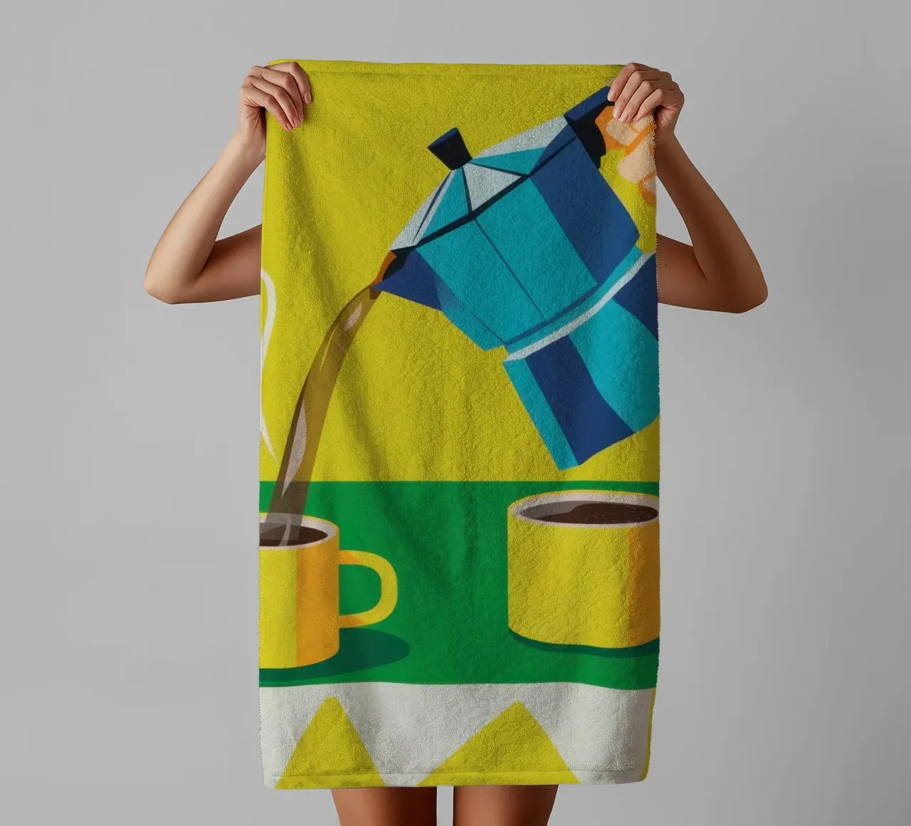 Steaming Coffee Duet towel by Veil Maya