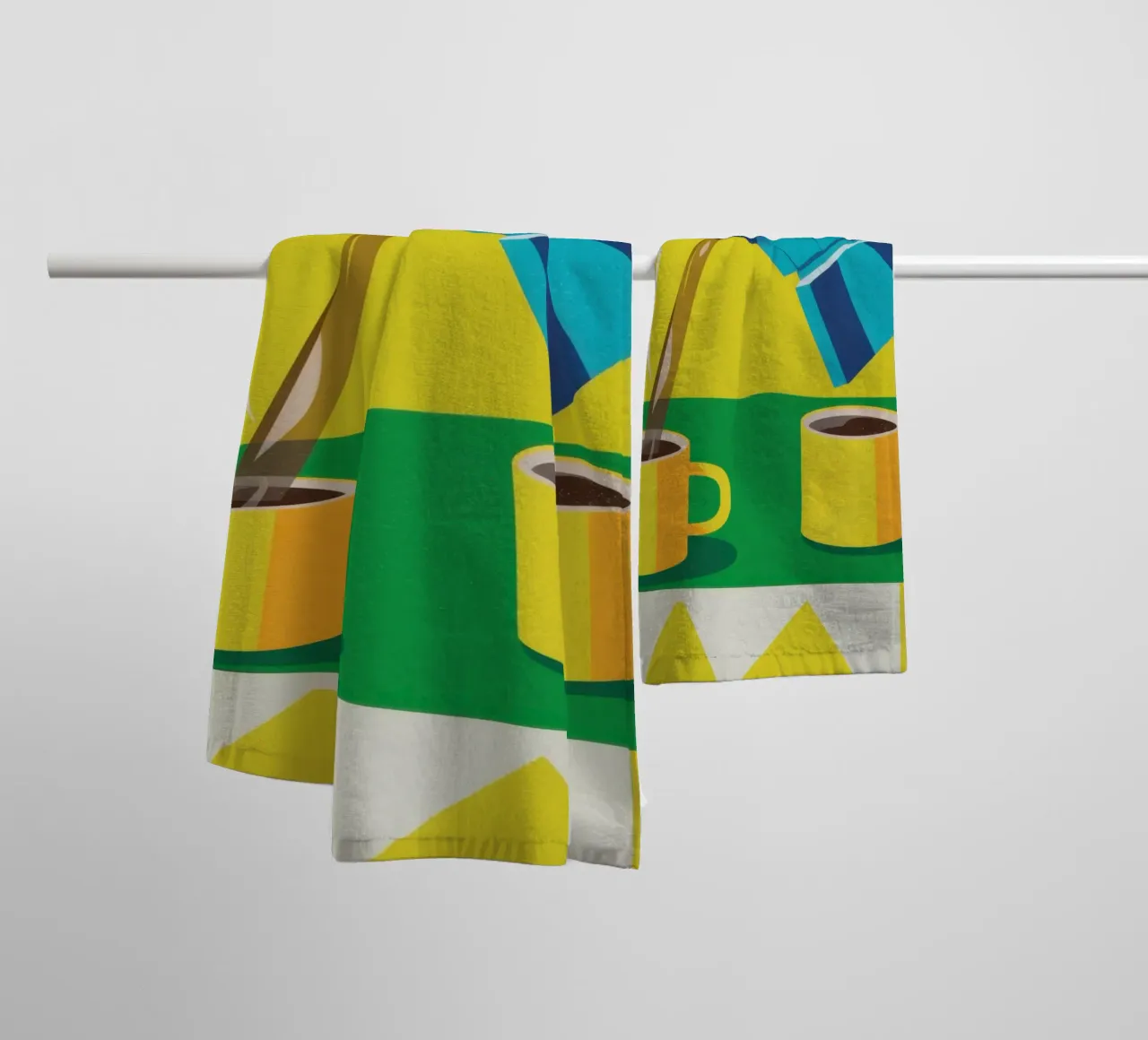 Steaming Coffee Duet towel by Veil Maya