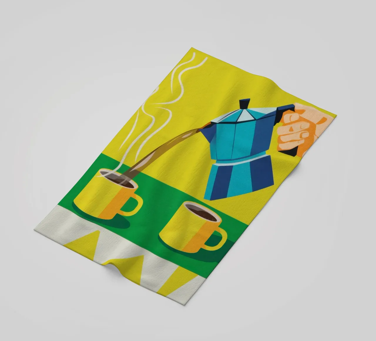 Duetto di caffè fumante telo mare da Veil Maya