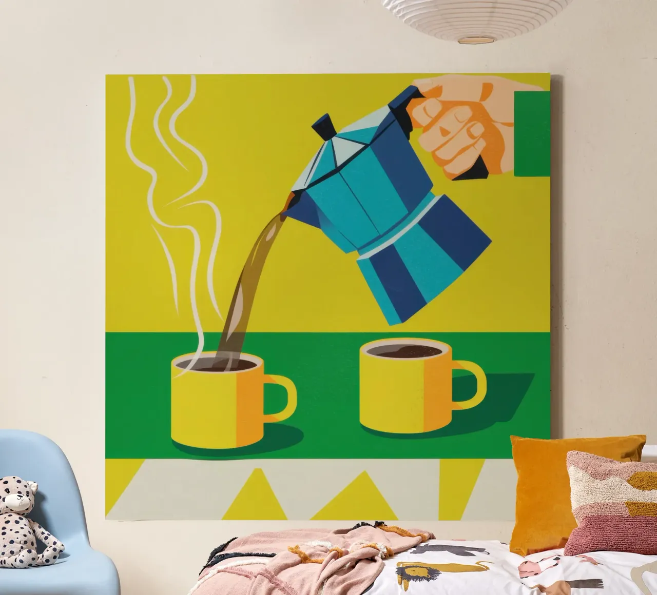 Steaming Coffee Duet canvas by Veil Maya