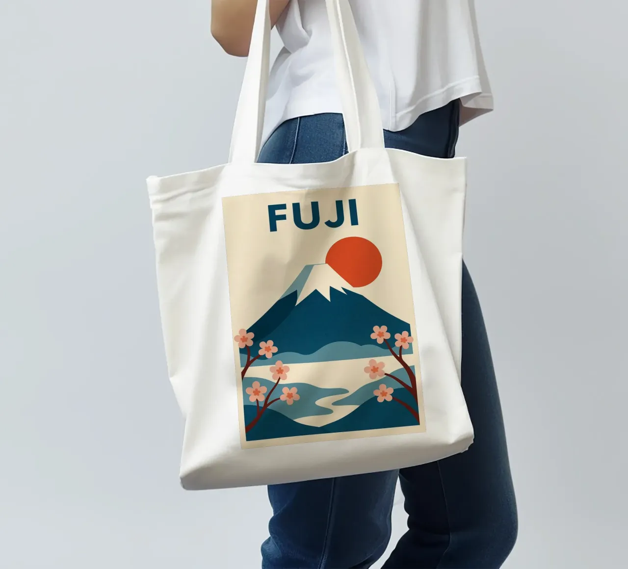 FUJI - L'eleganza giapponese in un colpo d'occhio borsa in juta da JETLAG | affiches voyage