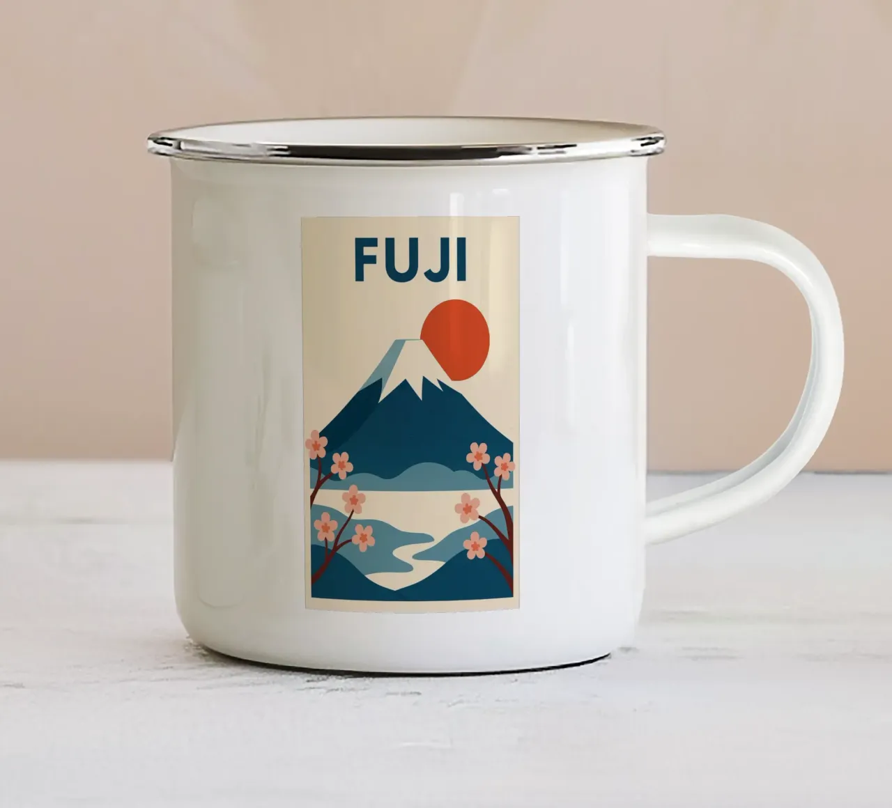 FUJI - L'eleganza giapponese in un colpo d'occhio tazza in smalto da JETLAG | affiches voyage
