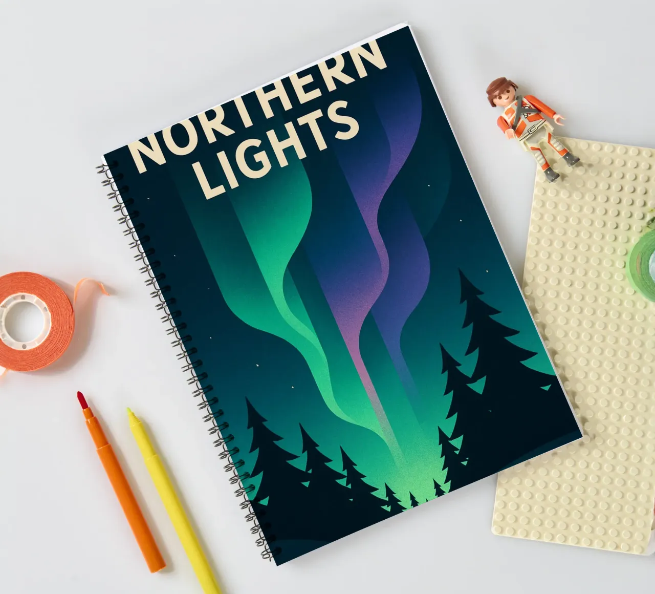 NORTHERN LIGHTS - Bringing the magic of the boreal to your home spiral notebook by JETLAG | affiches voyage
