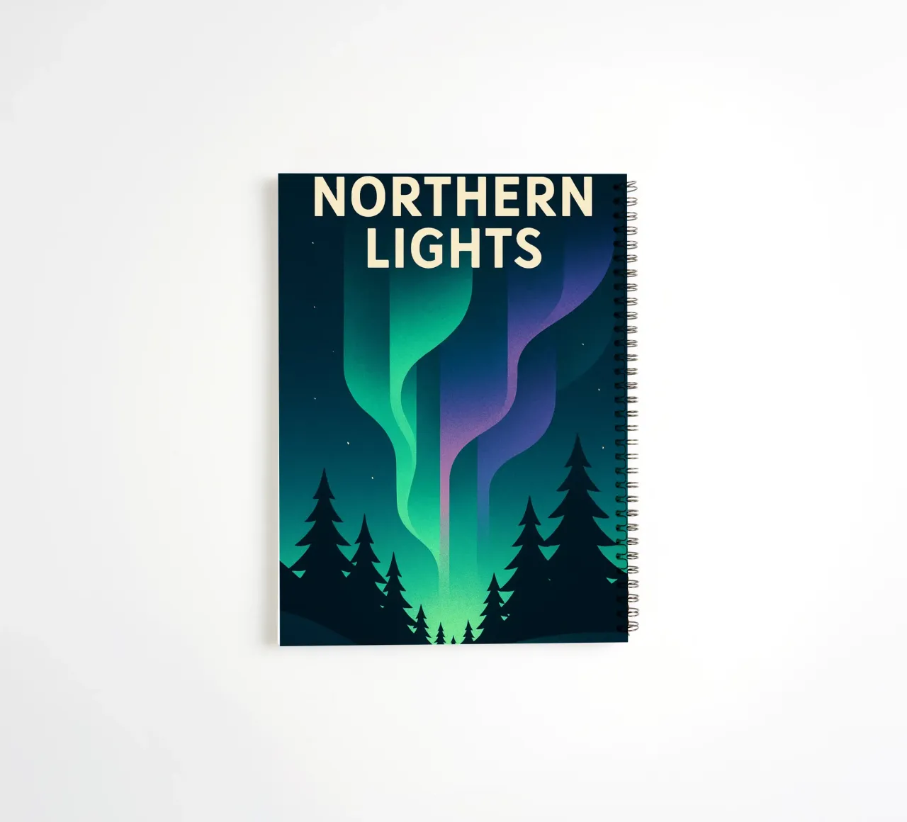 NORTHERN LIGHTS - Bringing the magic of the boreal to your home spiral notebook by JETLAG | affiches voyage