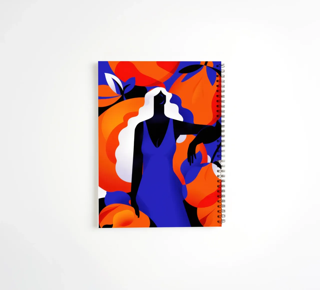 Tangled Orange Abstraction spiral notebook by Veil Maya
