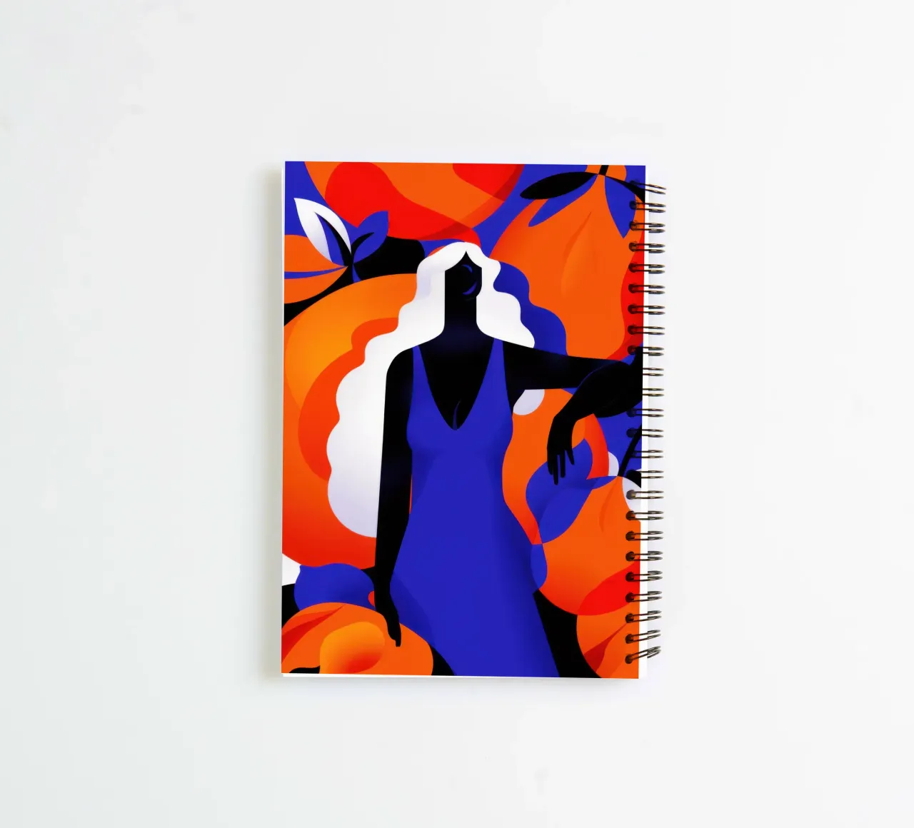 Tangled Orange Abstraction spiral notebook by Veil Maya