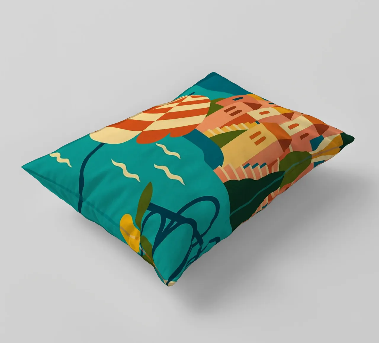 POSITANO - Dolce vita on the Amalfi coast decorative cushion by JETLAG | affiches voyage