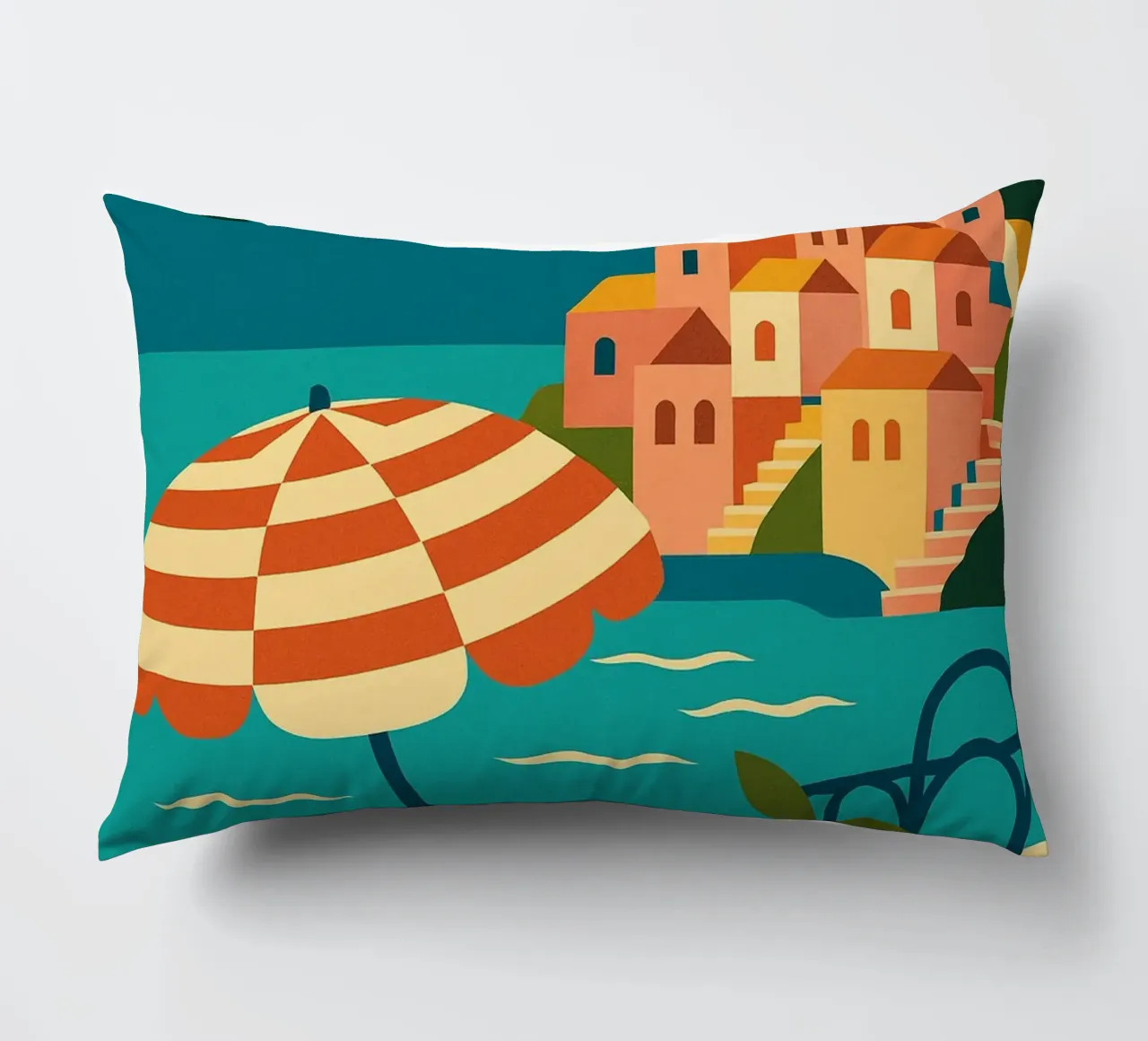 POSITANO - Dolce vita on the Amalfi coast decorative cushion by JETLAG | affiches voyage