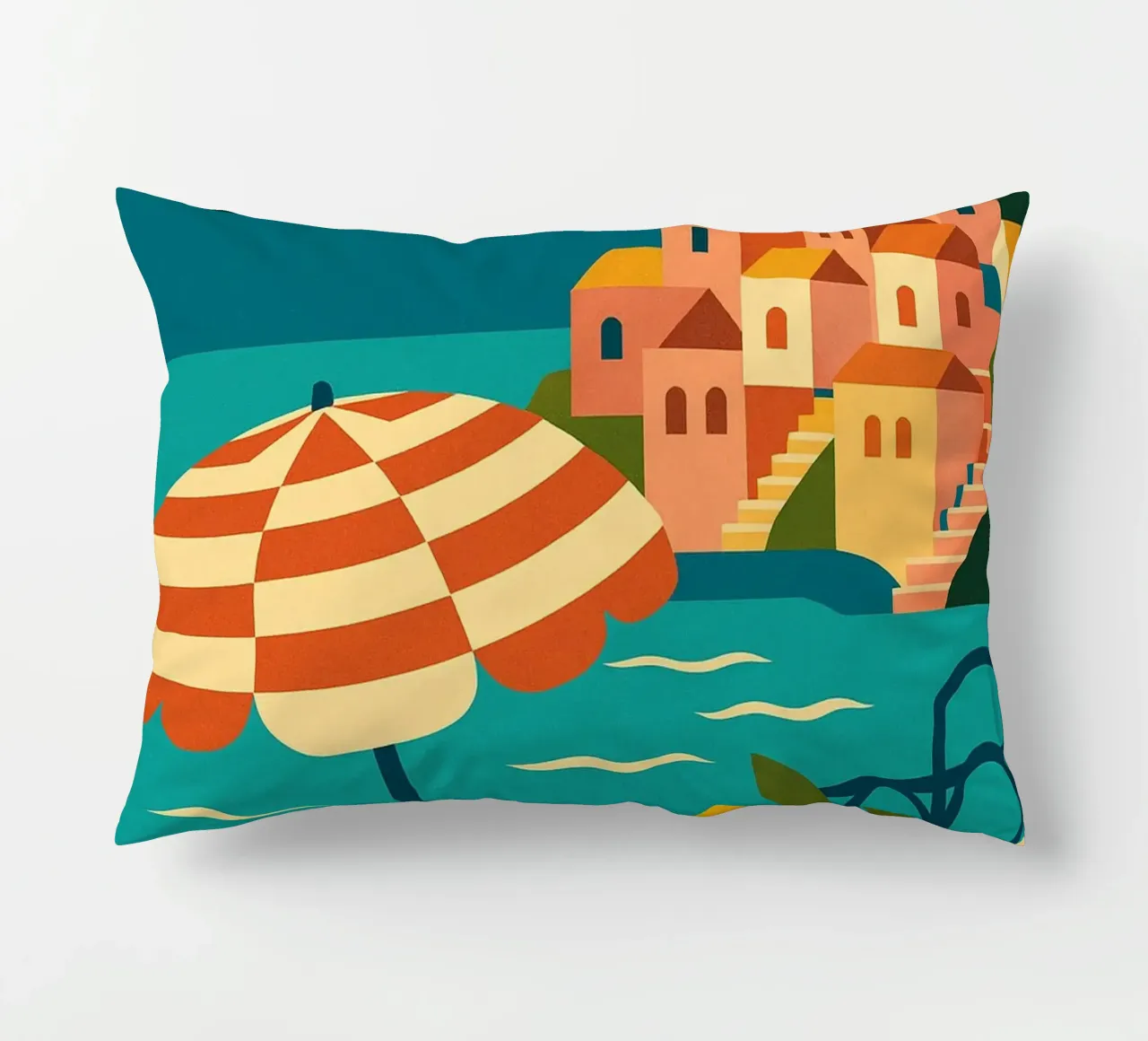POSITANO - Dolce vita on the Amalfi coast decorative cushion by JETLAG | affiches voyage