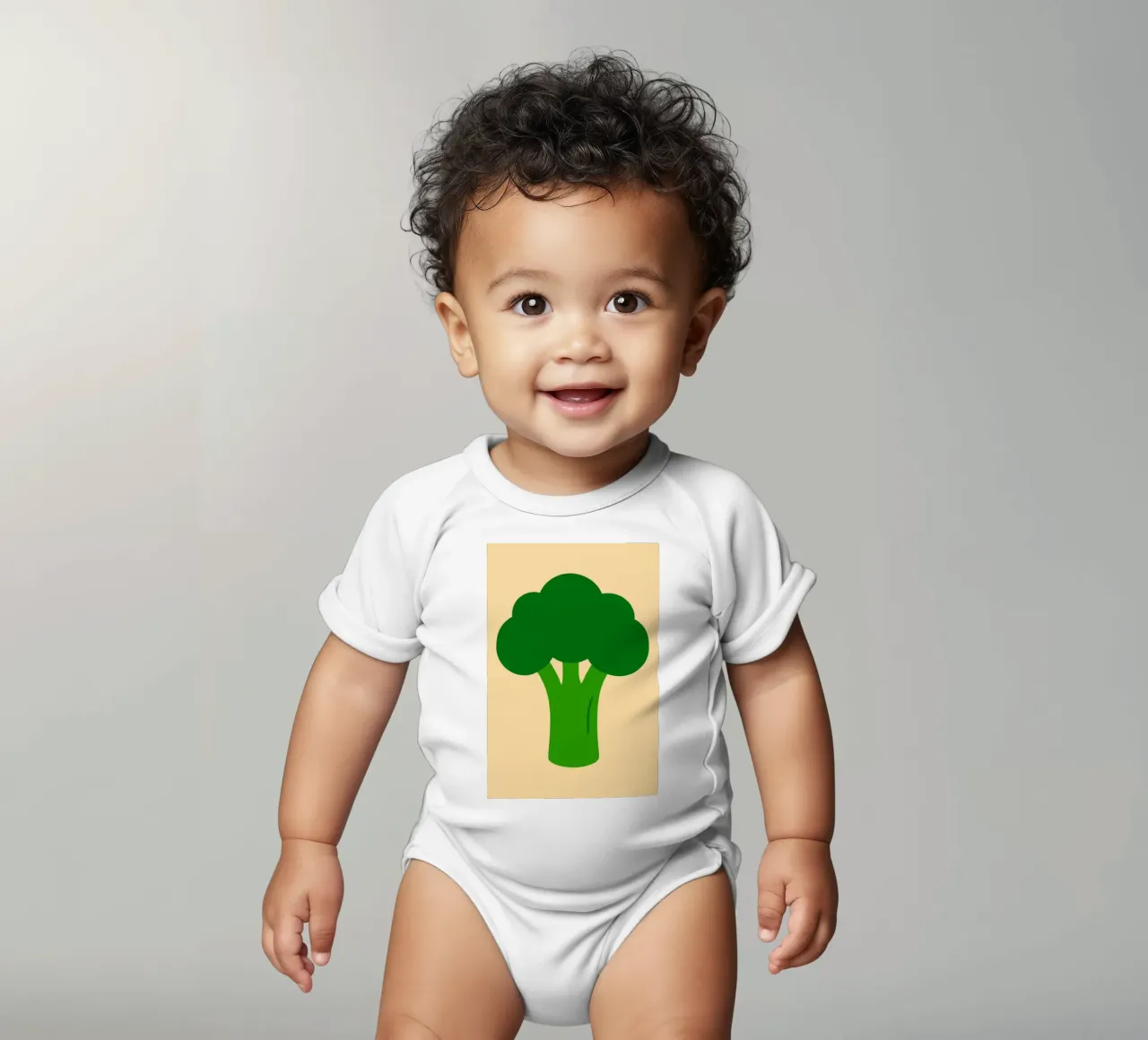 Broccoli Power body neonato maniche corte da KidzStudio
