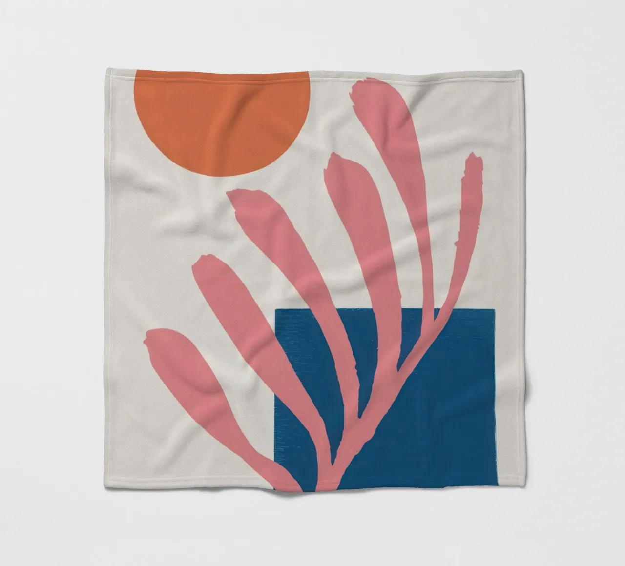 Minimalistische botanische vorm fleecedeken van Veil Maya