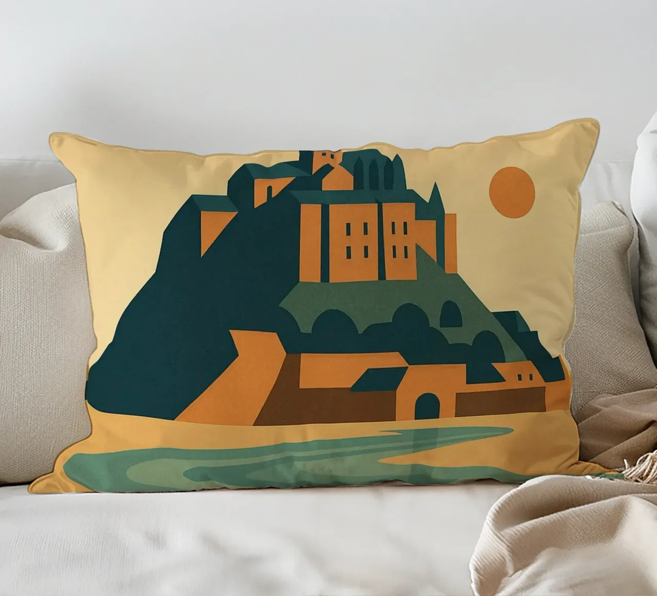 MONT-SAINT-MICHEL - Un'isola tra mare e cielo cuscino da JETLAG | affiches voyage