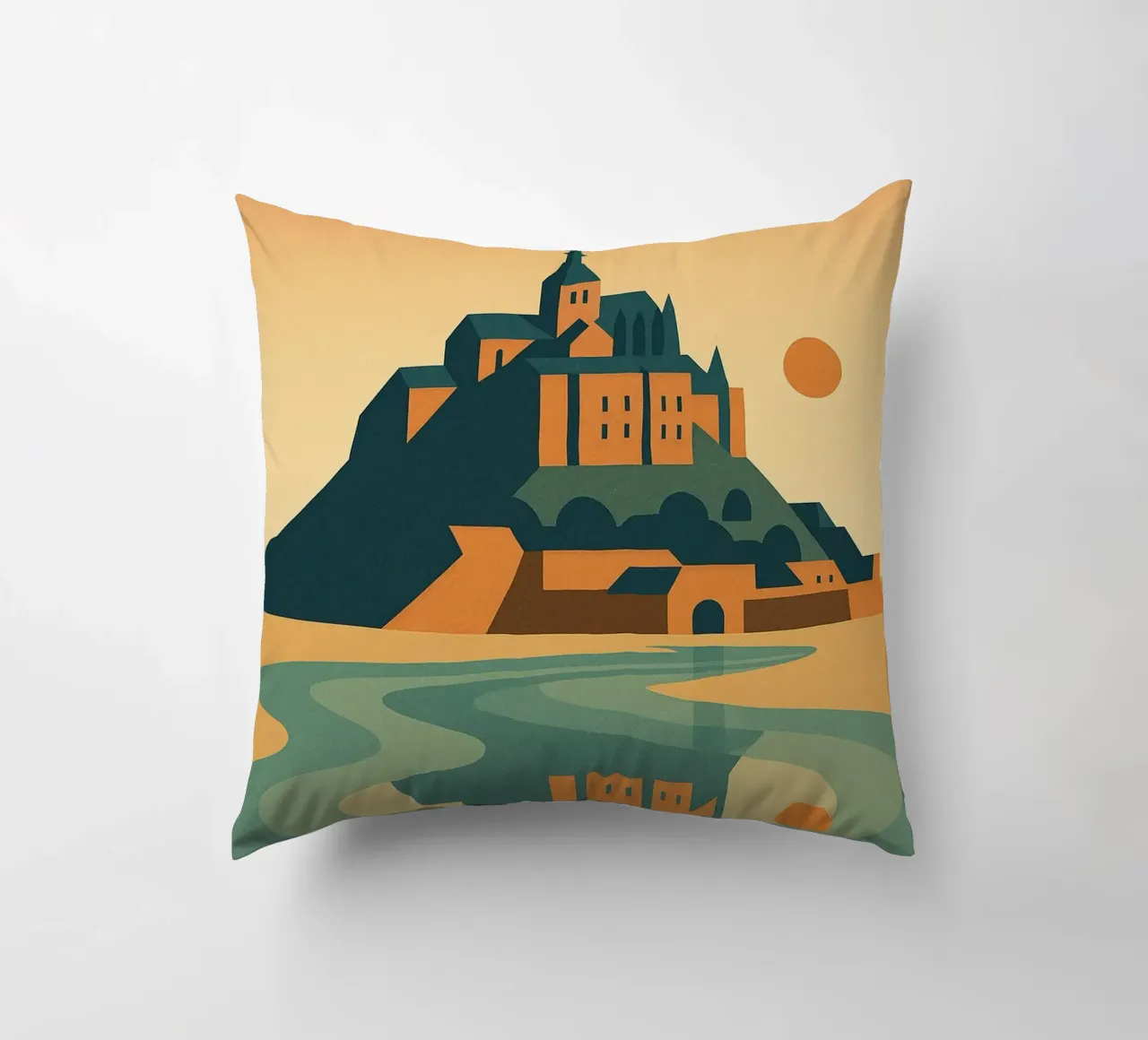 MONT-SAINT-MICHEL - Un'isola tra mare e cielo cuscino da JETLAG | affiches voyage