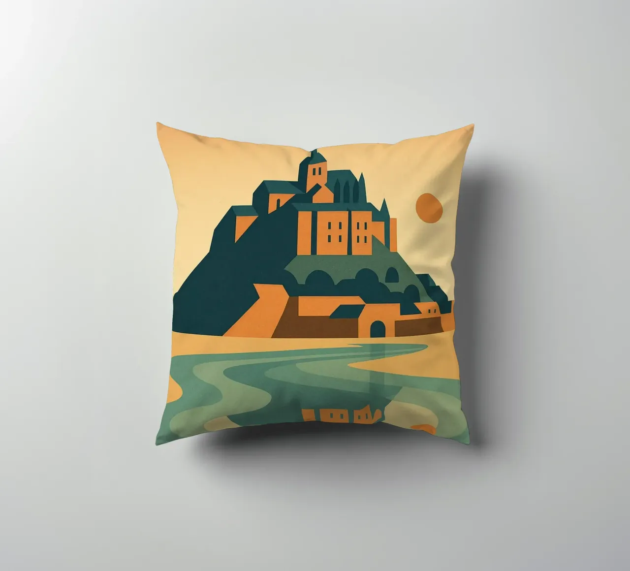 MONT-SAINT-MICHEL - Un'isola tra mare e cielo cuscino da JETLAG | affiches voyage