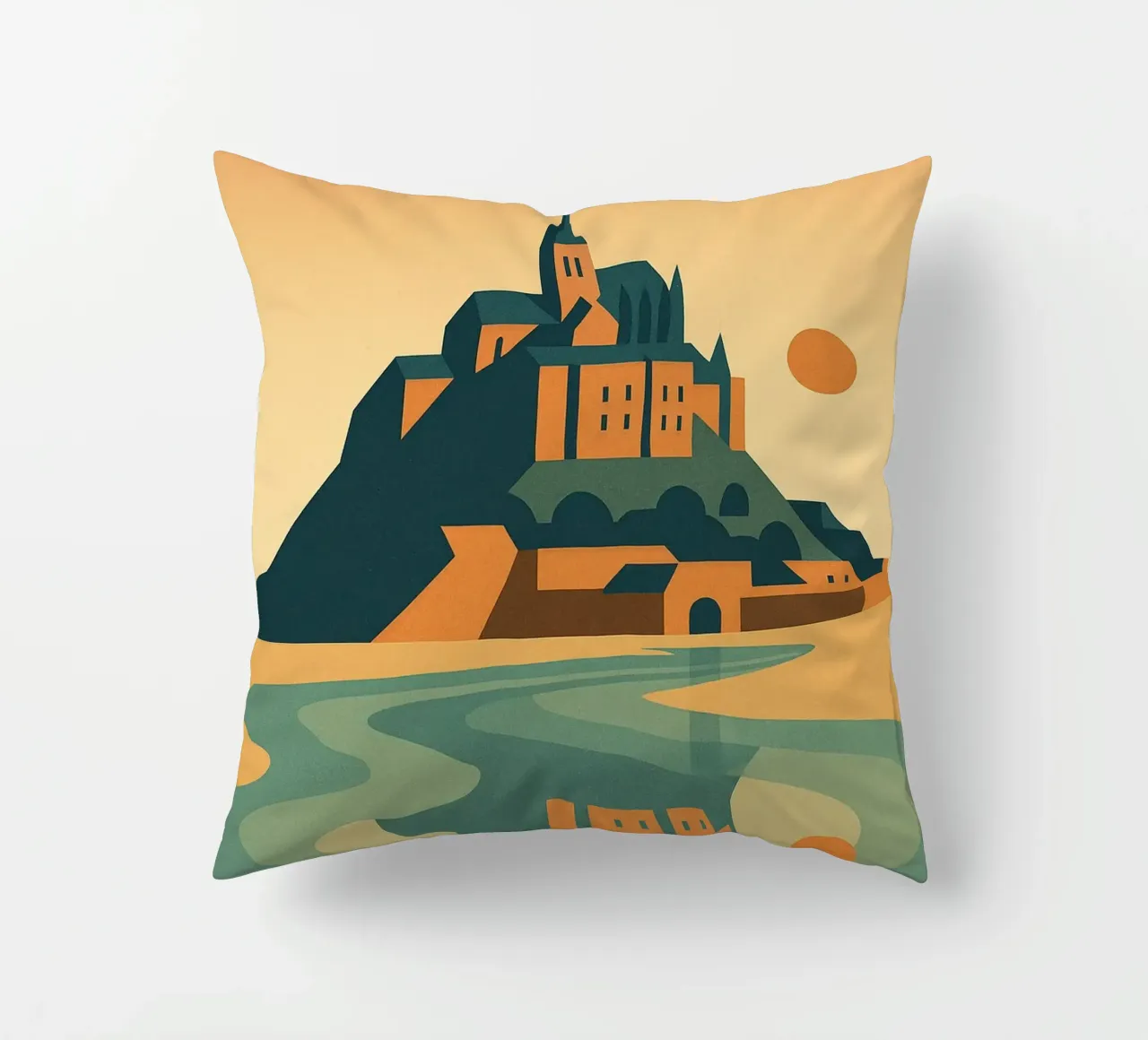 MONT-SAINT-MICHEL - Un'isola tra mare e cielo cuscino da JETLAG | affiches voyage