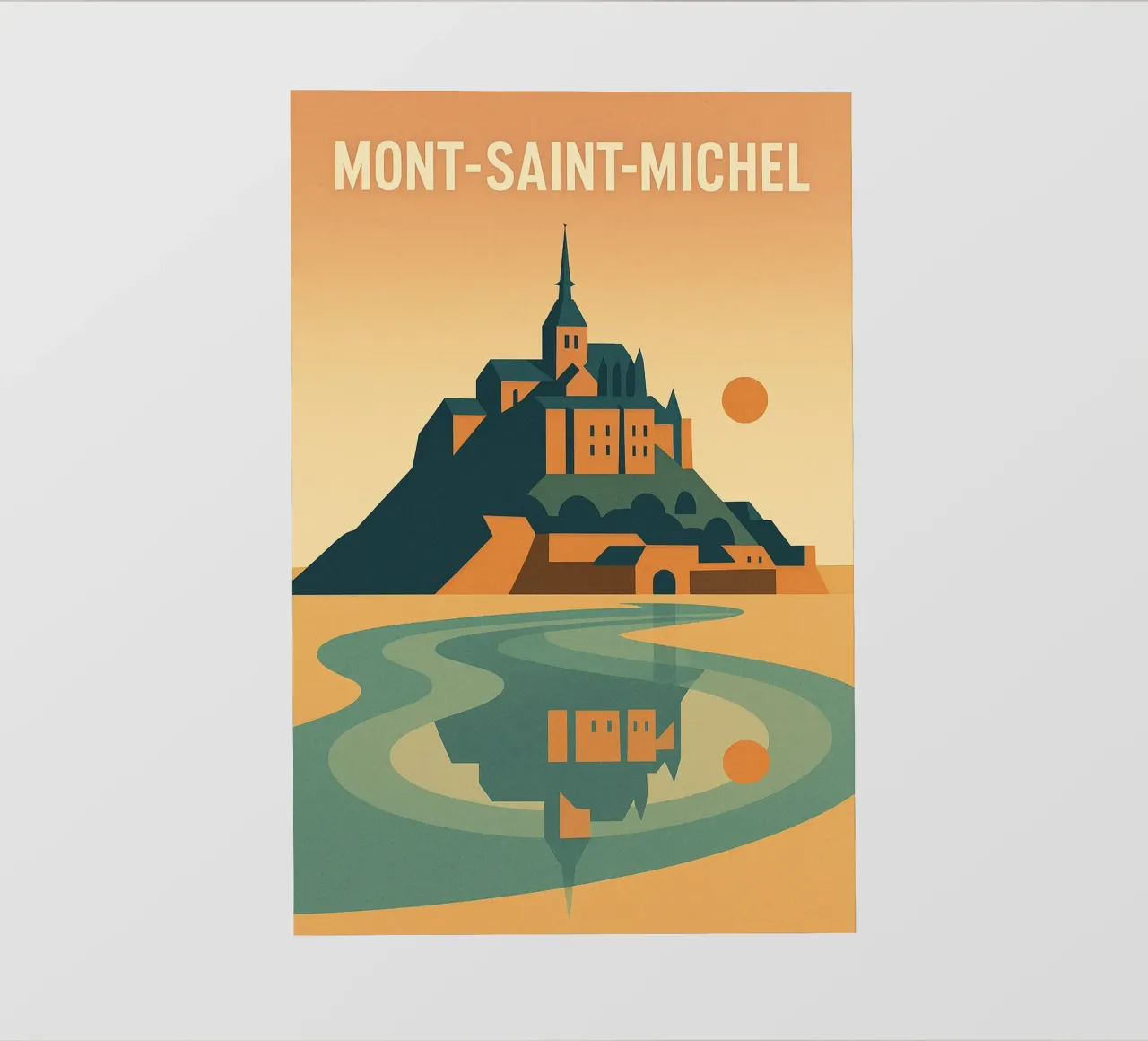 MONT-SAINT-MICHEL - Un'isola tra mare e cielo pellicola backlit da JETLAG | affiches voyage