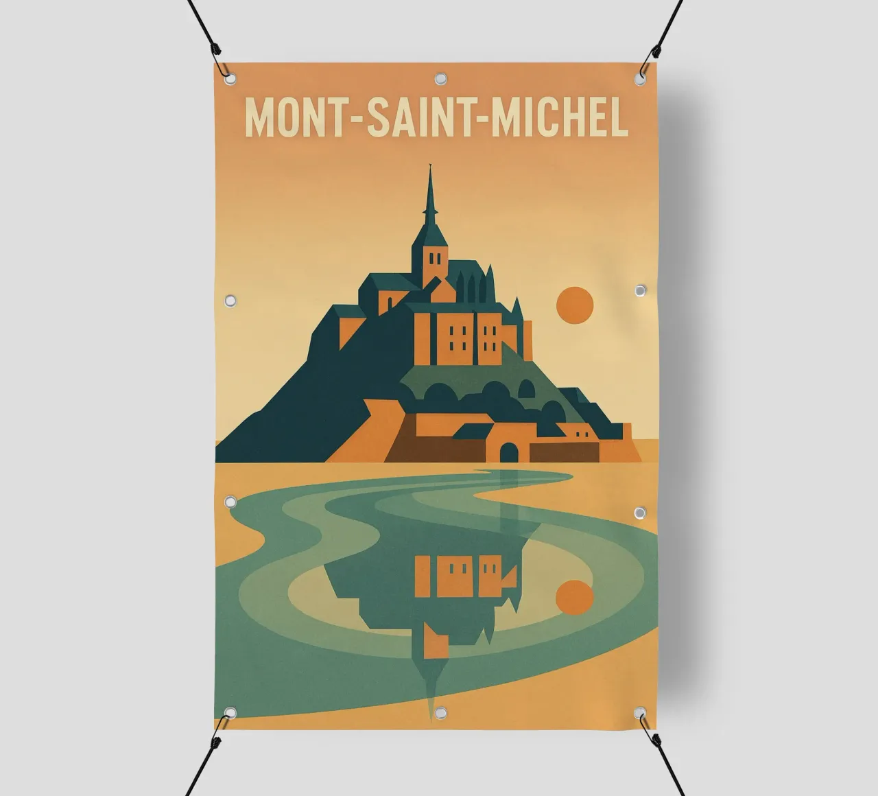 MONT-SAINT-MICHEL - Un'isola tra mare e cielo telo in pvc da JETLAG | affiches voyage