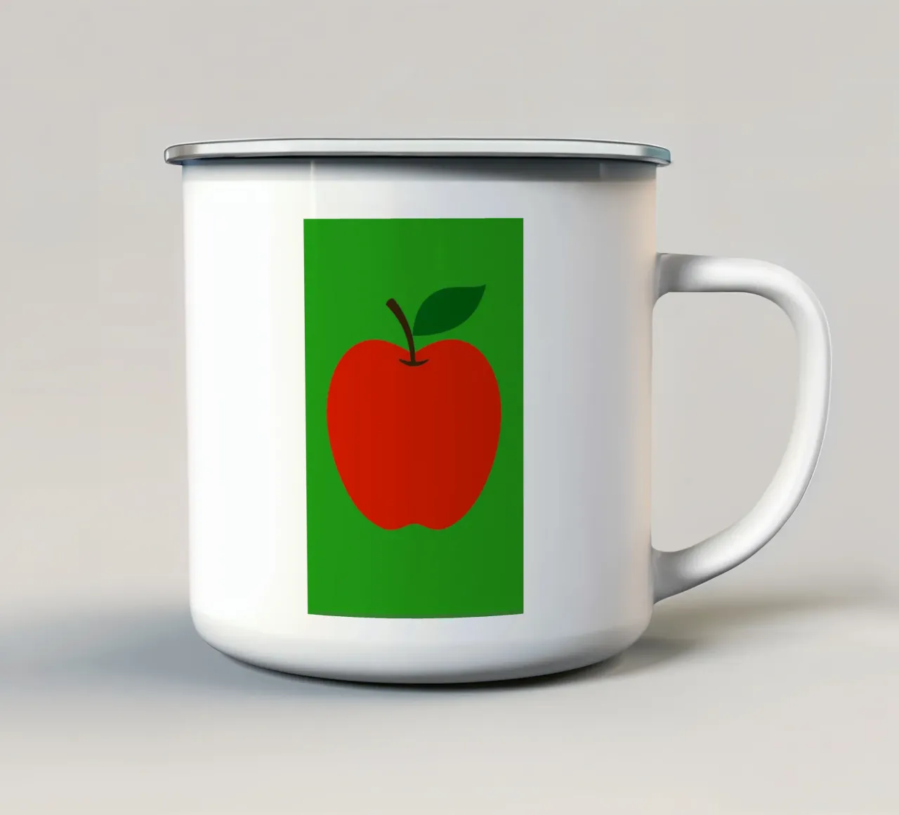 Een appel per dag emaille mok van KidzStudio