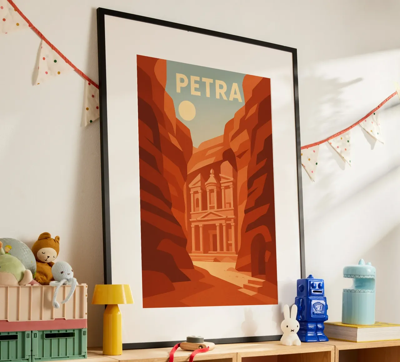 PETRA - Mystery carved in the rock poster with wooden frame by JETLAG | affiches voyage