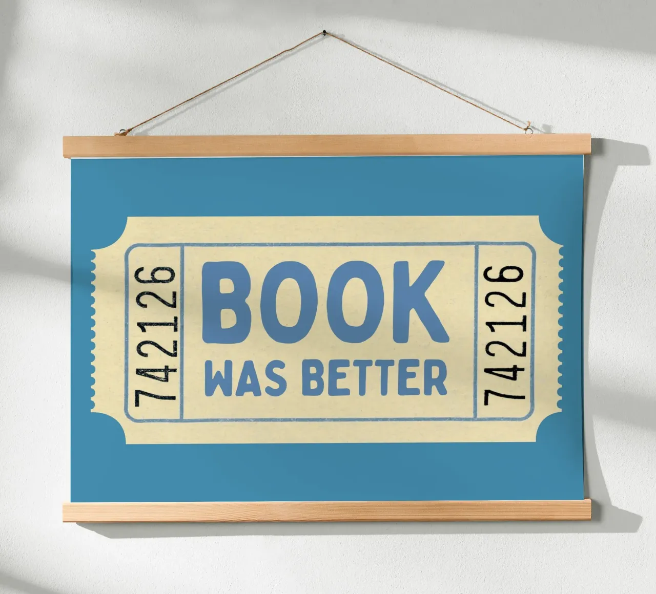"Stampa d'arte del biglietto d'epoca "Book Was Better poster con telaio in plastica da vintagepod