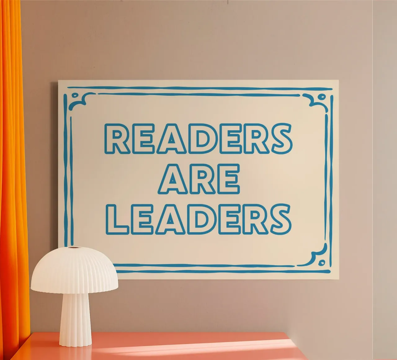 "Poster tipografico d'ispirazione "I lettori sono i leader tela con Cornice a cassetta da vintagepod