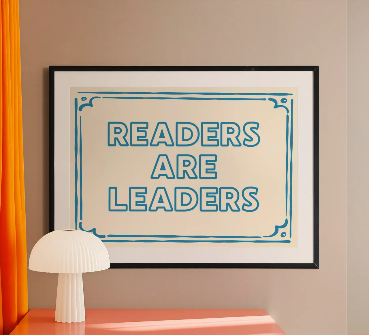 "Poster tipografico d'ispirazione "I lettori sono i leader poster con telaio in plastica da vintagepod