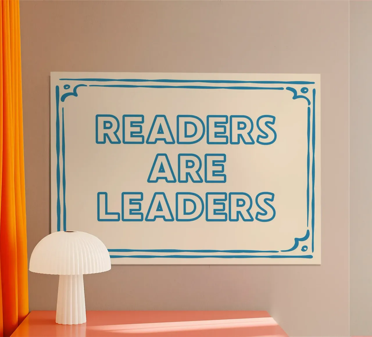 "Poster tipografico d'ispirazione "I lettori sono i leader poster con telaio in plastica da vintagepod