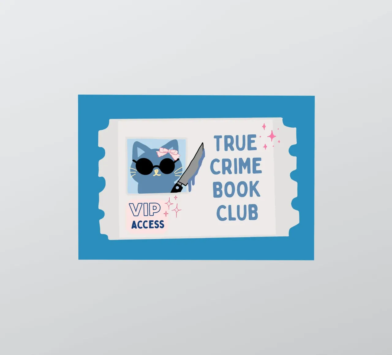 True Crime Book Club VIP toegangspas Poster sticker van vintagepod