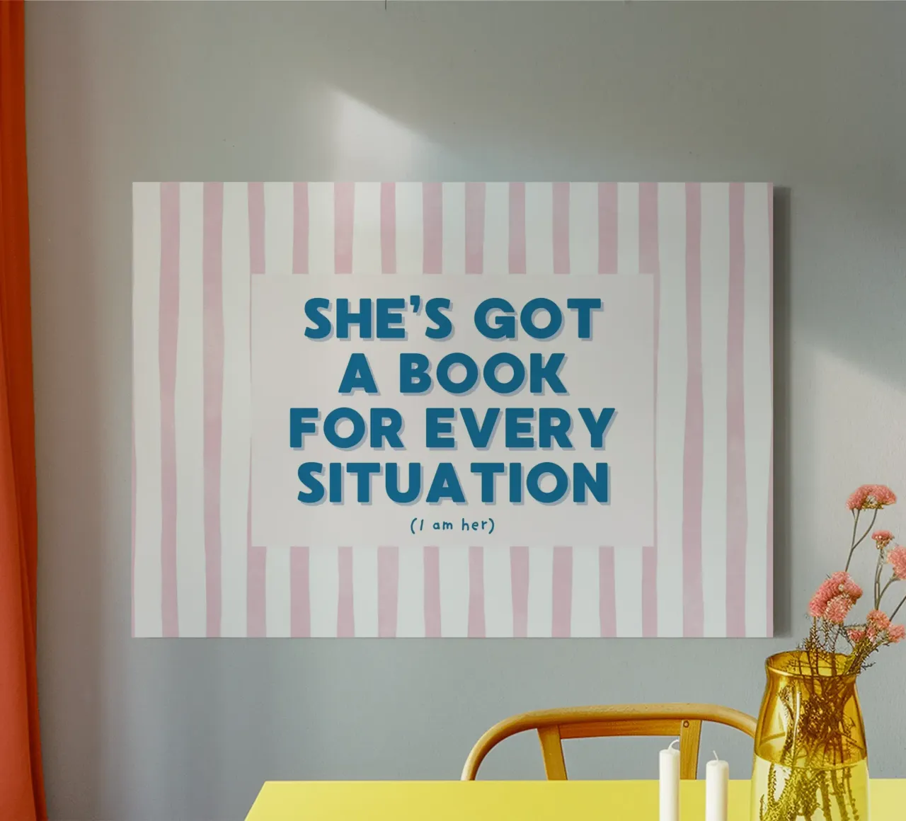 "She's Got a Book for Every Situation" Reading Poster canvas with Floater frame by vintagepod