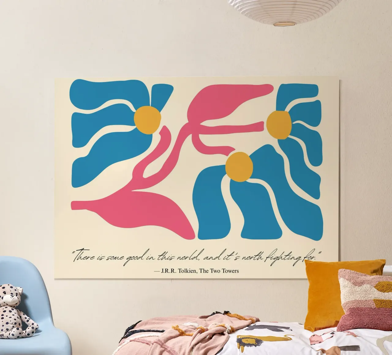 Tolkien "El bien en este mundo" Póster floral abstracto poster de vintagepod