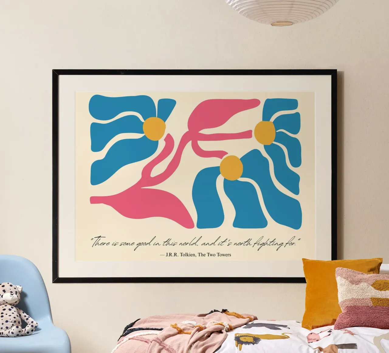 Tolkien "El bien en este mundo" Póster floral abstracto poster de vintagepod