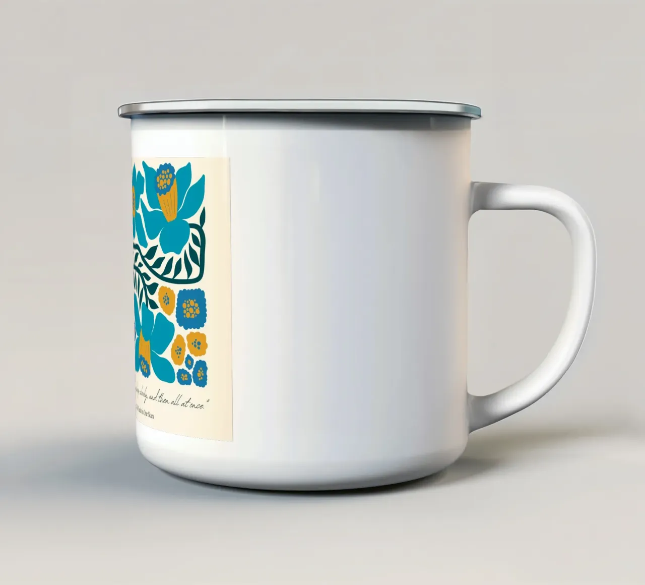 Poster floreale astratto "Fault in Our Stars" di John Green tazza in smalto da vintagepod