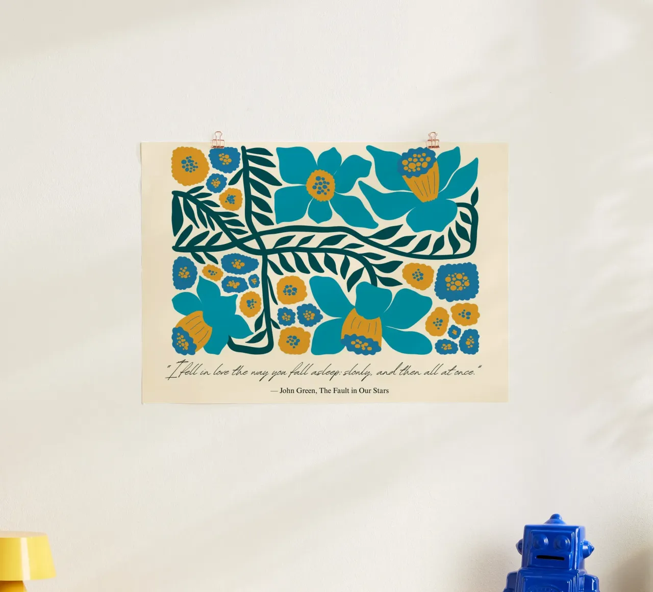 John Green "Fehler in unseren Sternen" Abstraktes Poster mit Blumenmuster Poster von vintagepod