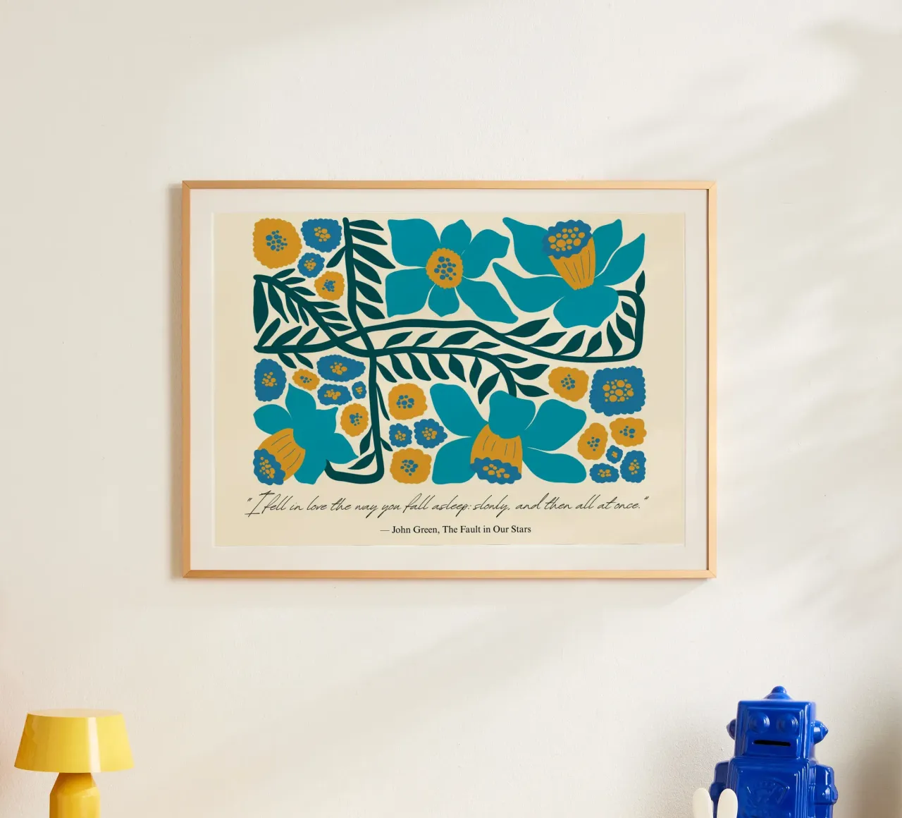 John Green "Fehler in unseren Sternen" Abstraktes Poster mit Blumenmuster Poster von vintagepod