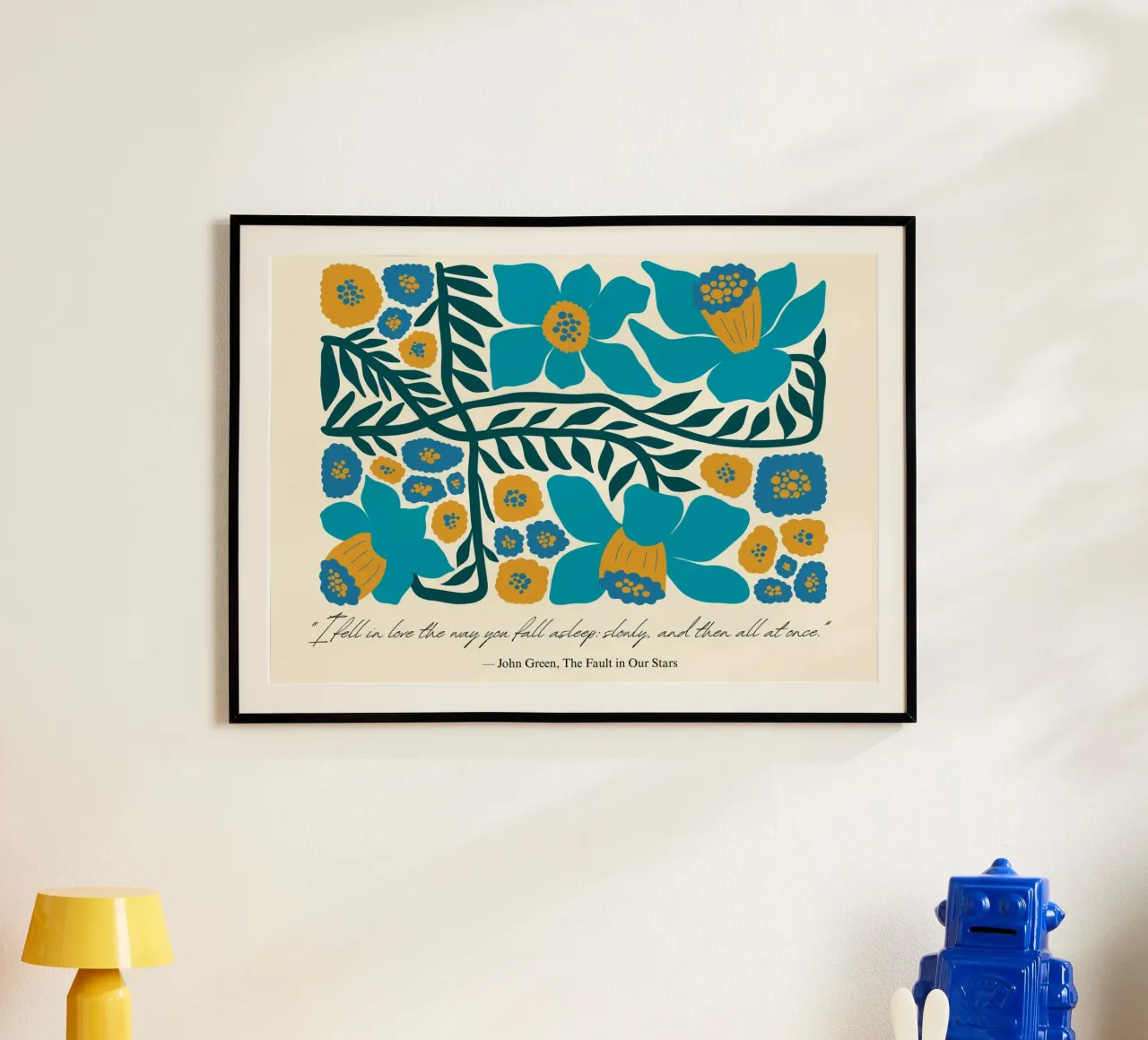 John Green "Fehler in unseren Sternen" Abstraktes Poster mit Blumenmuster Poster von vintagepod