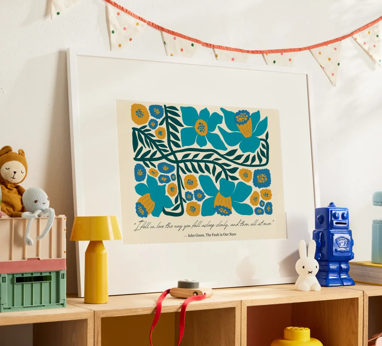 John Green "Fehler in unseren Sternen" Abstraktes Poster mit Blumenmuster Poster von vintagepod