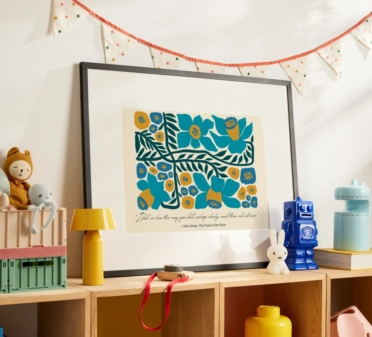 John Green "Fehler in unseren Sternen" Abstraktes Poster mit Blumenmuster Poster von vintagepod