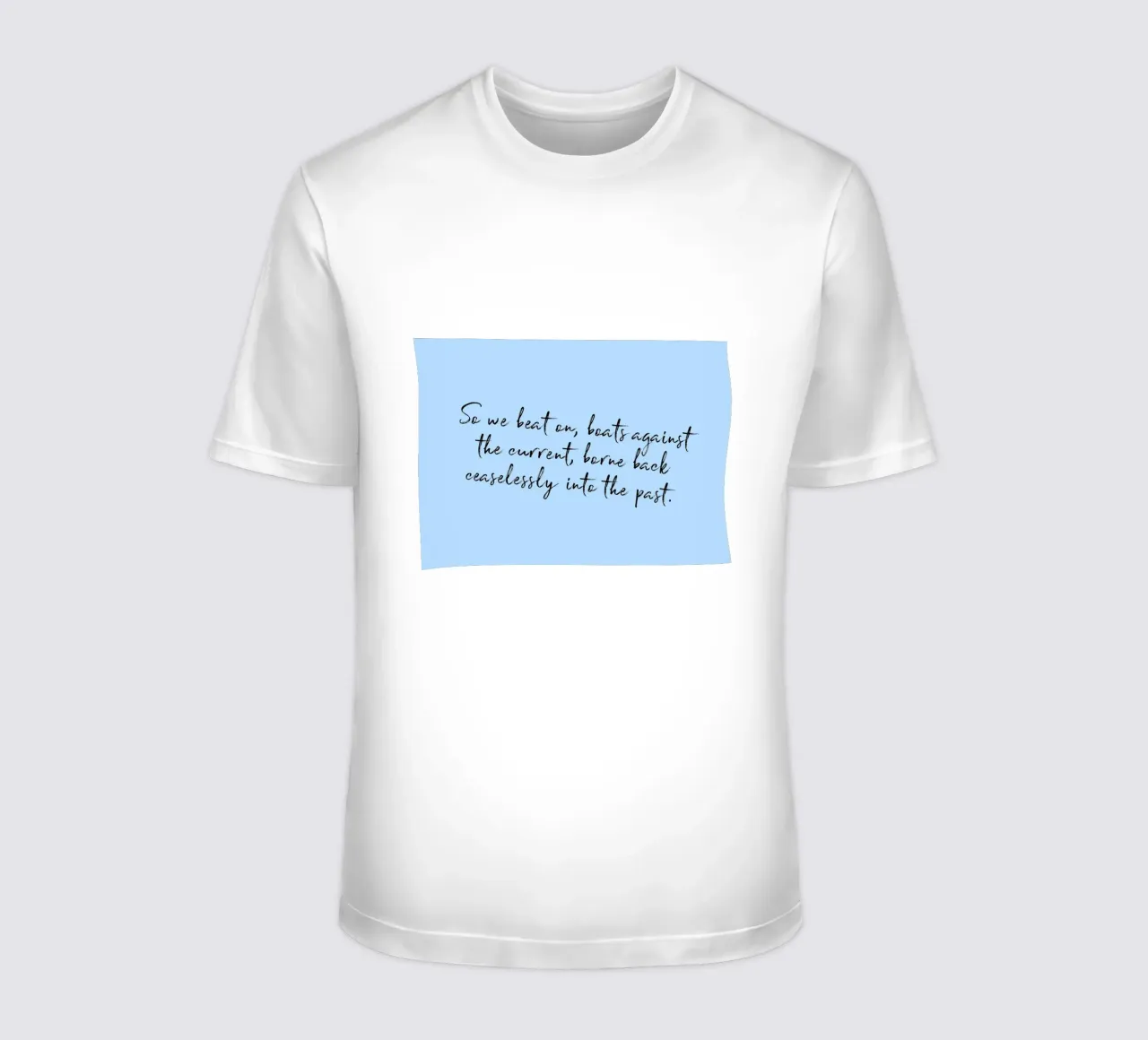 Poster con citazione del Grande Gatsby di Fitzgerald "So We Beat On t-shirt da vintagepod