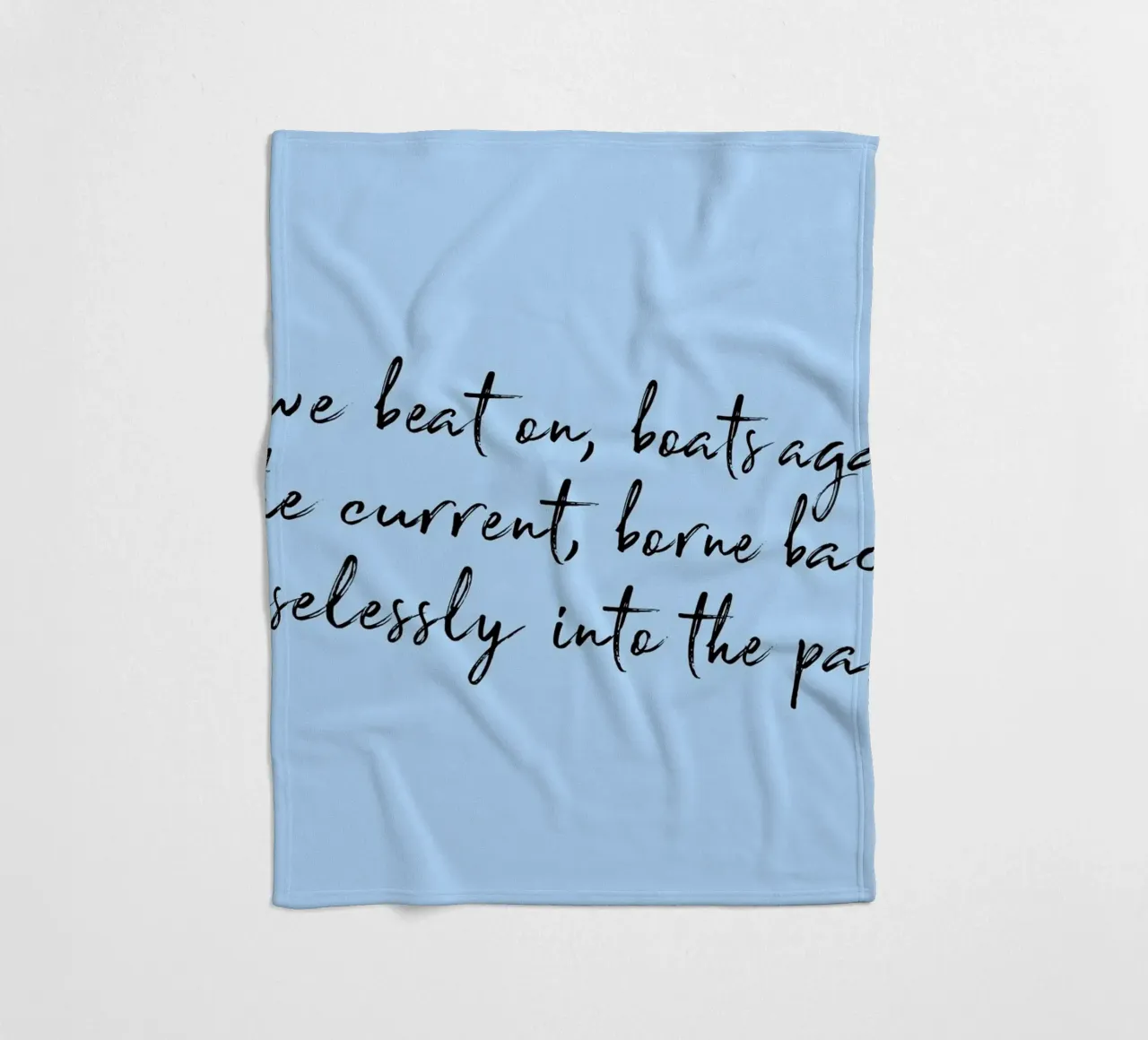 Poster con citazione del Grande Gatsby di Fitzgerald "So We Beat On coperta in pile da vintagepod