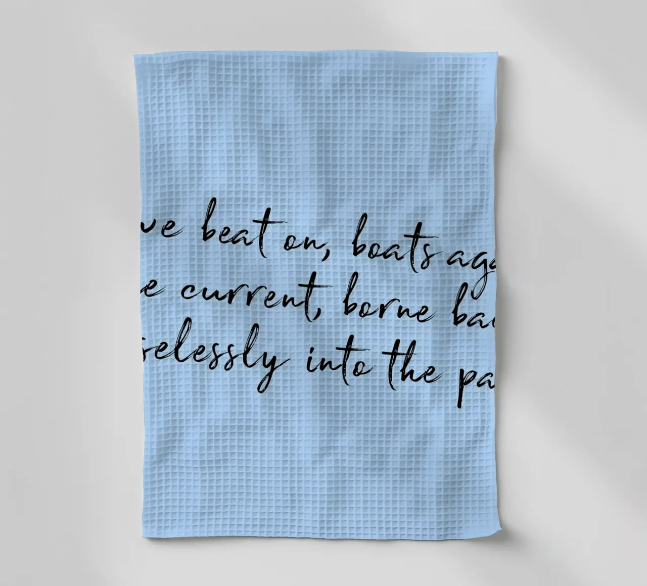 Fitzgerald "So schlagen wir weiter" Großer Gatsby Zitat Poster Geschirrtuch von vintagepod