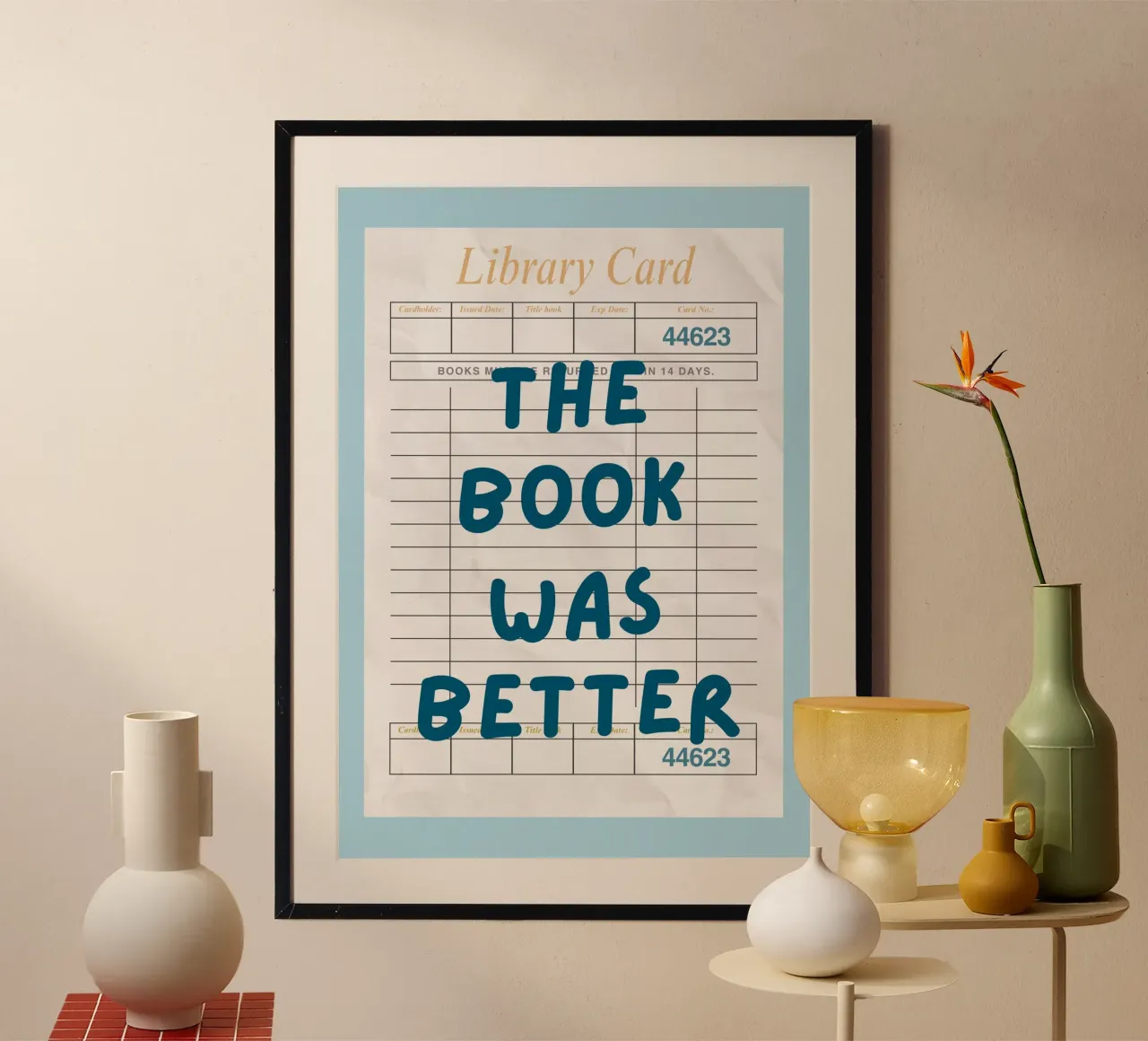 "Il libro era migliore" Poster d'epoca con tessera della biblioteca poster da vintagepod