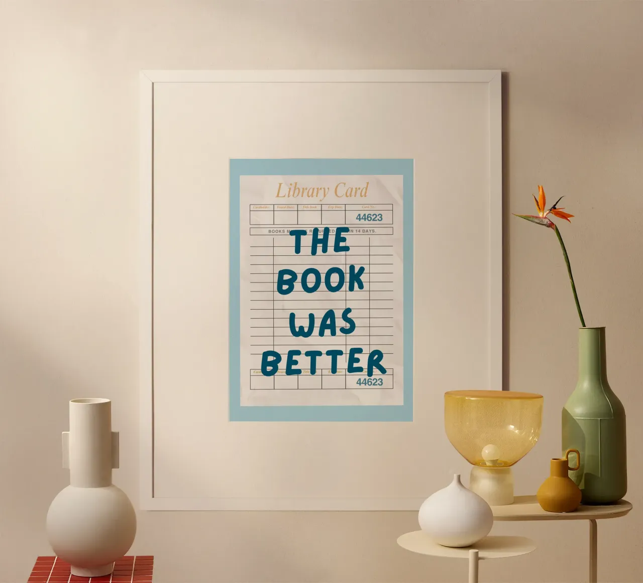 "Il libro era migliore" Poster d'epoca con tessera della biblioteca poster da vintagepod